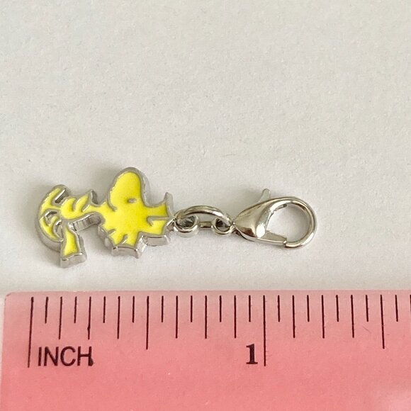Peanuts Woodstock Bird Clip On Charm Zipper Pull Purse Charm Signed Enamel - Picture 8 of 9